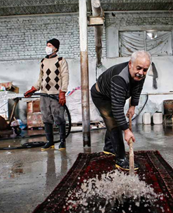 شستشوی سنتی قالی در قالیشویی چیذر