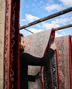 خشک کردن قالی در قالیشویی چیذر